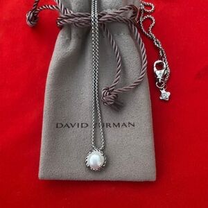 David Yurman 925 Sterling Silver Chatelaine Pearl Necklace